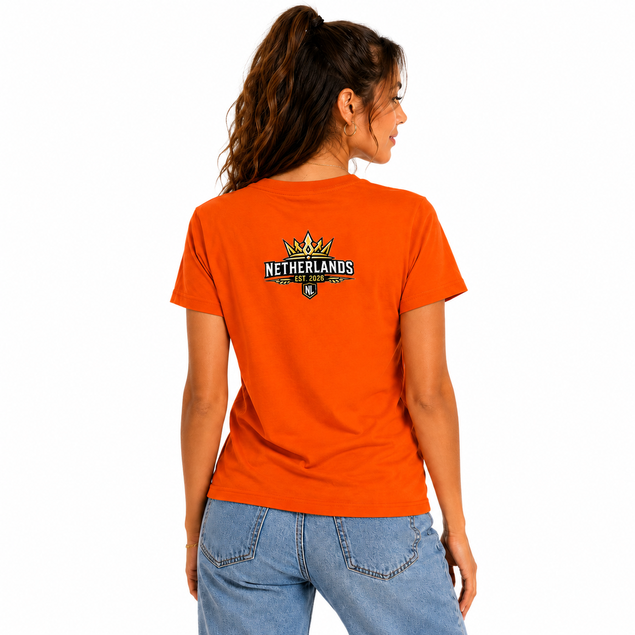 Nederland Leeuw Chest T-Shirt – Oranje Fan Shirt 2026 Editie - UNISEX