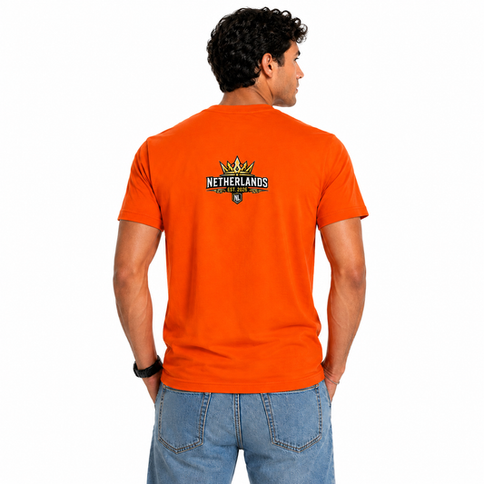 Nederland Leeuw Chest T-Shirt – Oranje Fan Shirt 2026 Editie - UNISEX