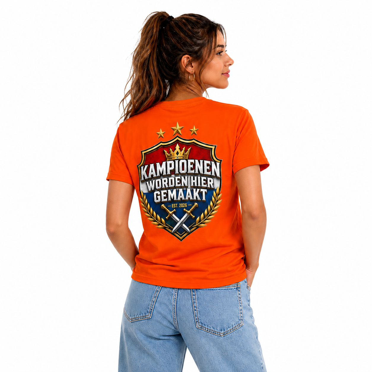Nederland Kampioenen Leeuw T-Shirt – Oranje Fan Shirt 2026 Editie - UNISEX